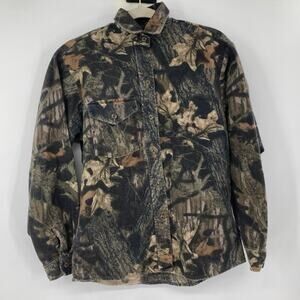 Vintage Mossy Oak Camo Hunting Button Shirt Men’s SM Chamois Heavy Flannel